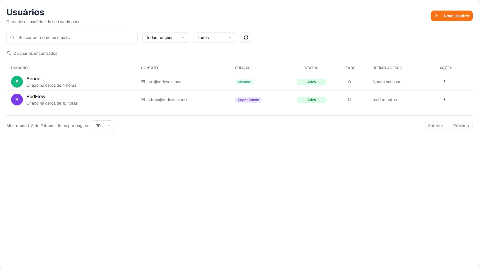Gestão de Usuários